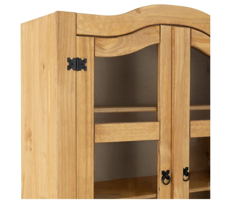 Cristalero 4 Puertas Madera Maciza - Linea Mexicana - Natural en Madera natural - Aparadores y recibidores, Uruguay | Rústico Hogar, vista 5