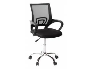 Silla escritorio Negra Mesh base cromada en Negro - Sillas de escritorio, Uruguay | Quesal, vista 3