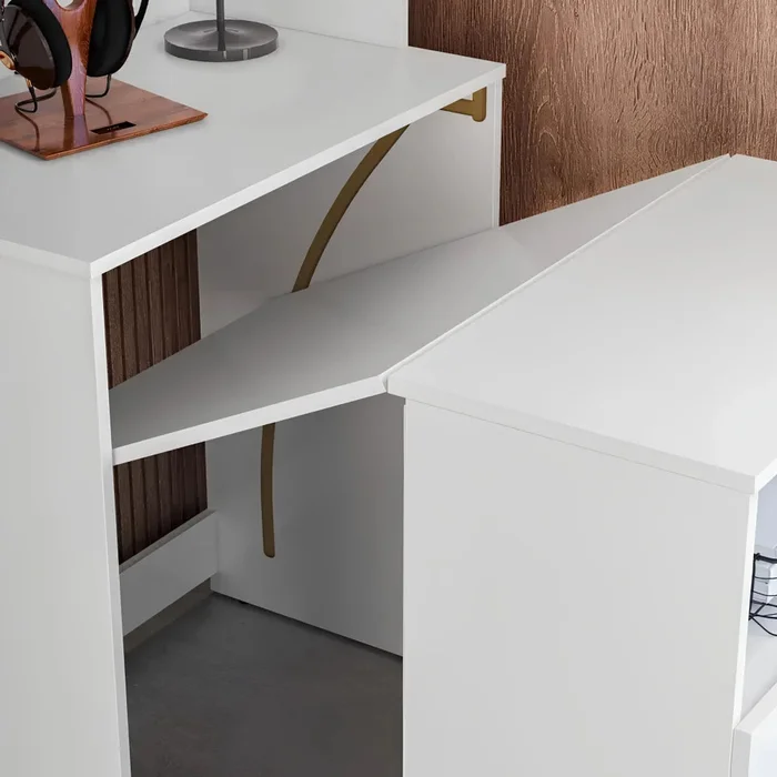 Escritorio Repisa Multifunción Duo - Línea Clara - Blanco en Blanco - Escritorios, Uruguay | Ecowood, vista 4