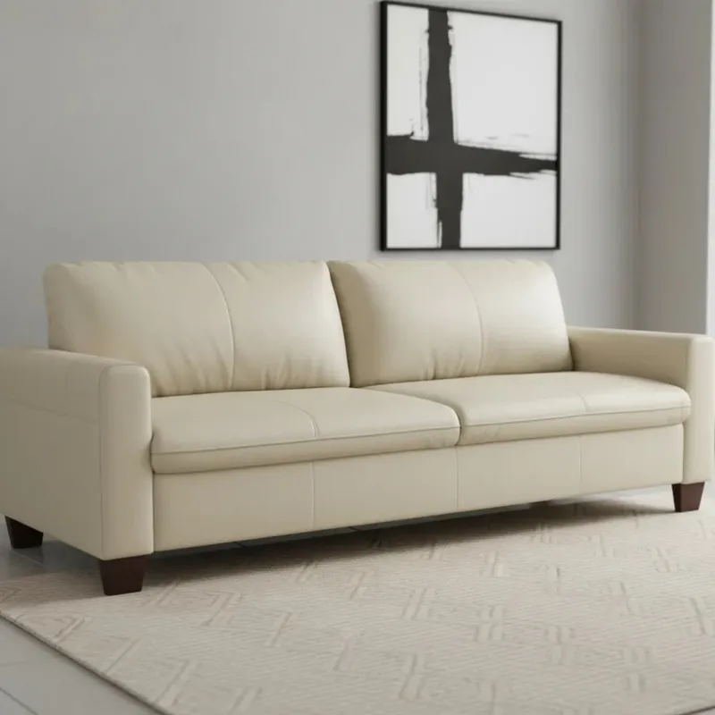 SOFA 4 CUERPOS - TAPIZADO EN CUERO VACUNO - COLOR PERLA FOSCO en Perla - Sillones y sofás, Uruguay | Champagne Home