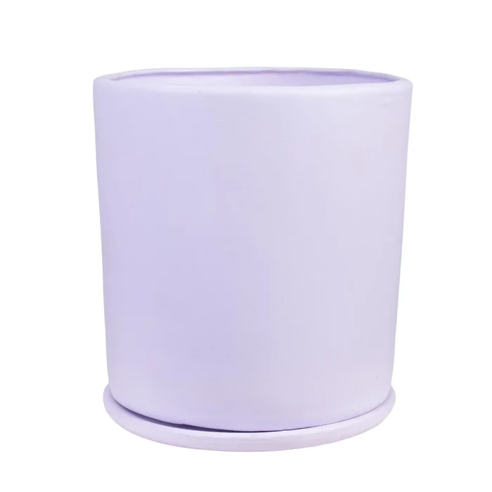 Maceta C/plato Violeta Cerámica Océano en Violeta - Jarrones, Uruguay | Divino