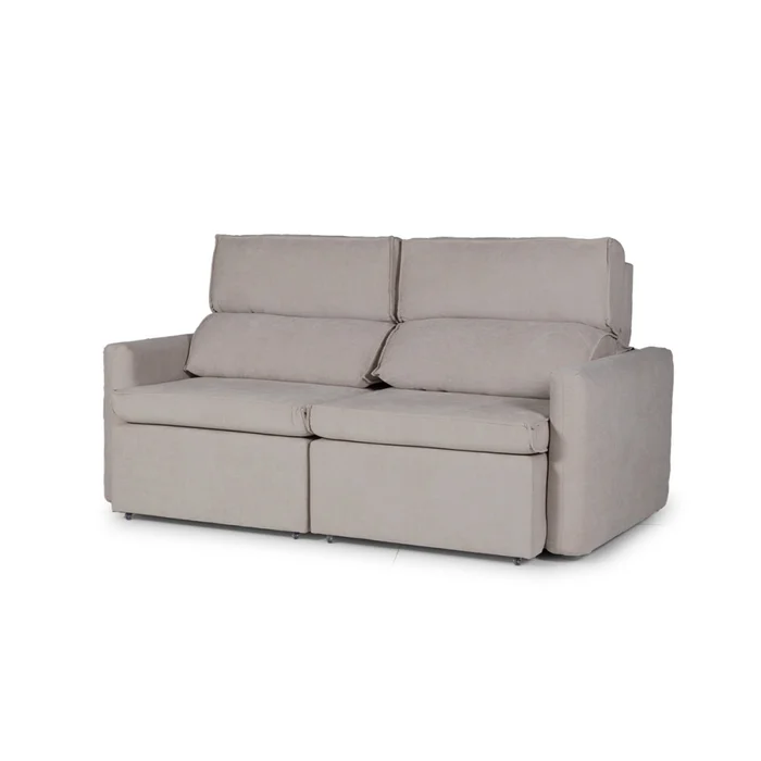 Sofá Santiago (Rebatible) - Tela Microfibra - 2,5 cuerpos - TC 1010 (Beige) en Gris - Sillones y sofás, Uruguay | NYR