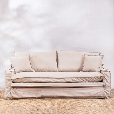 Funda Tessa 3 Cuerpos Crudo en Beige - Sillones y sofás, Uruguay | Aihaus