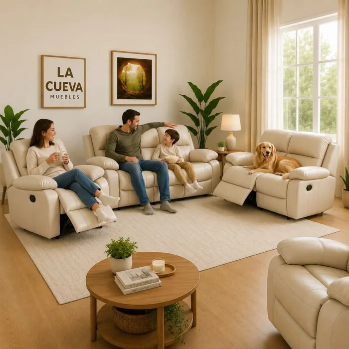 SILLON RECLINABLE 3 CUERPOS en Beige - Sillones y sofás, Uruguay | La Cueva Muebles, vista 7