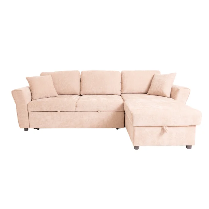 Sofá Cama Chaise/baúl Tela Natural-beige Bristol Beige en Beige - Sillones y sofás, Uruguay | Divino, vista 2
