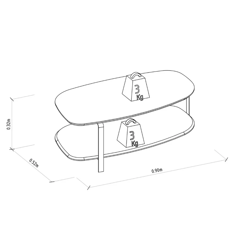 MESA DE CENTRO LINEA OLIMPO OFF WHITE - Mesas de living, Uruguay | Rosas Hermanos, vista 3