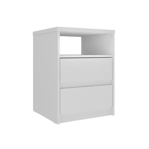 Mesa de Luz 2 Cajones SOUTH Plus - Blanco en Blanco - Mesas de luz, Uruguay | Rústico Hogar