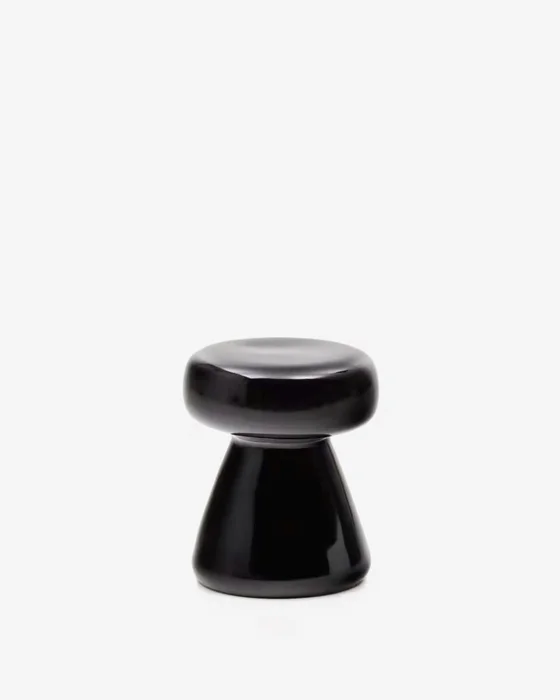 Mesa auxiliar Manya de cerámica negro Ø 38 cm en Negro - Mesas de arrimo, Uruguay | Kavehome