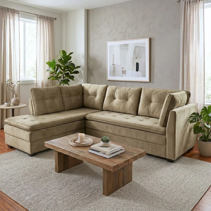 Sillon 3 cuerpos con Chaise - Coimbra - Derecho Verde en Verde - Sillones y sofás, Uruguay | Rústico Hogar