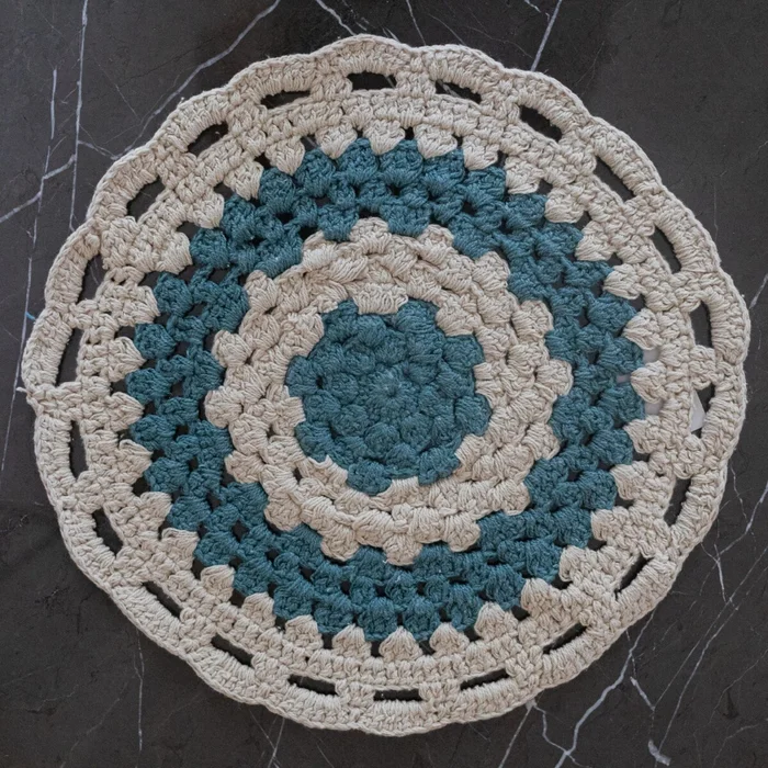 Individual tejido de algodón en Blanco, Verde - Textiles, Uruguay | Buho Store