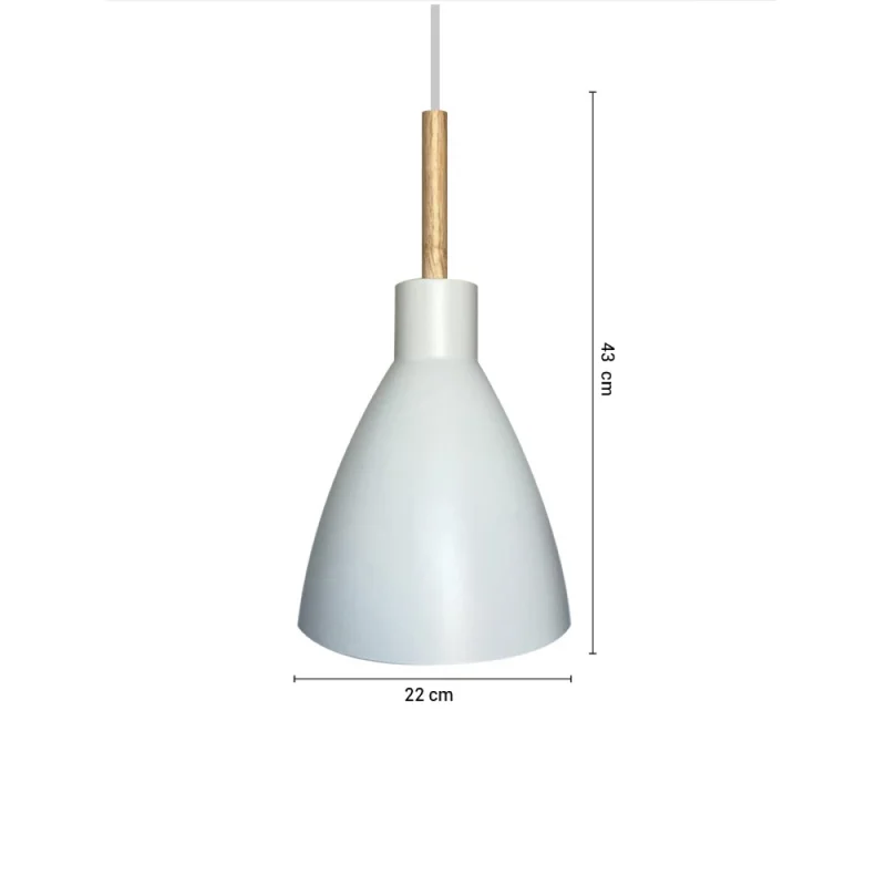 Lámpara Colgante Nórdica Blanca en Blanco - Lámparas colgantes, Uruguay | Serlux, vista 5