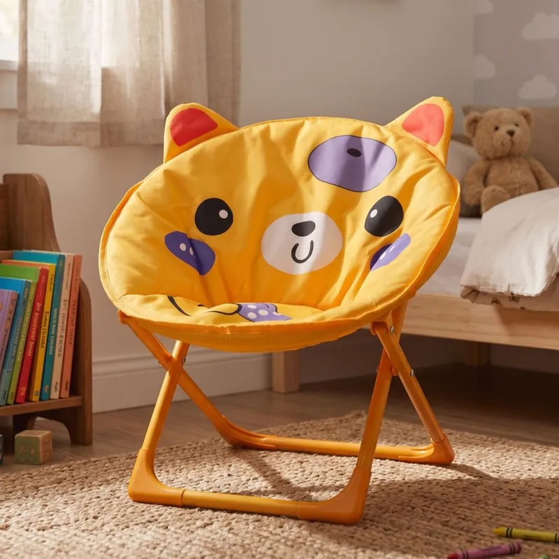 Silla Honguito Infantil Plegable de Metal - Perro en Amarillo - Sillones y sofás, Uruguay | Rústico Hogar