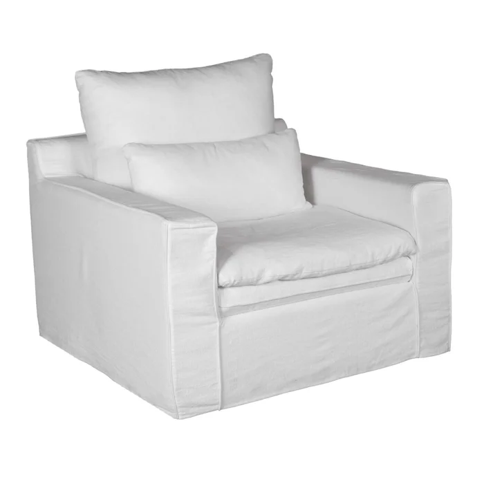 Sofá 1 Cuerpo Tela Blanco Positano en Blanco - Sillones y sofás, Uruguay | Divino, vista 2