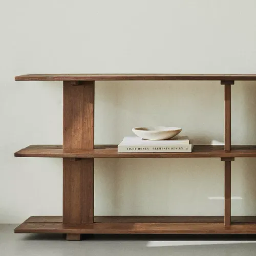 ESTANTERÍA MADERA OLMO TRES BALDAS en Marrón - Estantes y repisas, Uruguay | Zara Home