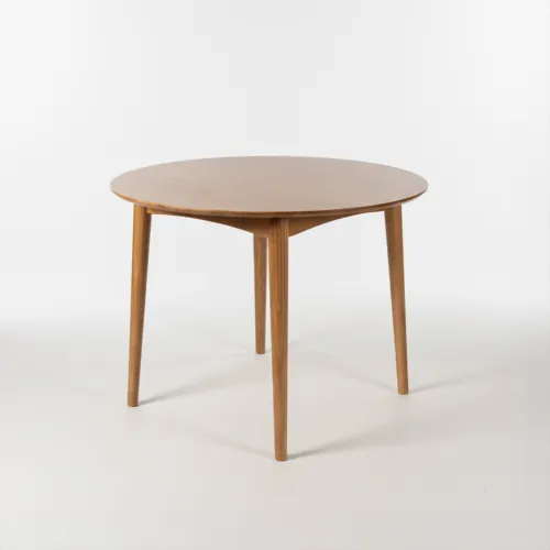 Mesa de Comedor Olmo - Redonda - 100 - Miel en Marrón - Mesas de comedor, Uruguay | NYR