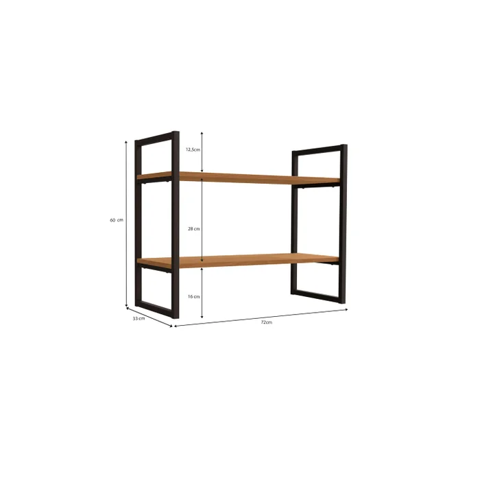 ESTANTERIA BAJA DE PARED REPISA LINEA INDUSTRIAL HIERRO en Madera natural - Bibliotecas, Uruguay | Balton, vista 10