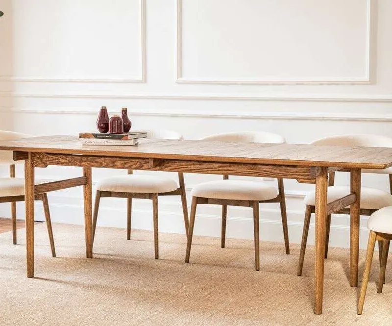MESA COMEDOR MILANO - ROBLE - 2.45 X 0.90 MTS en Marrón - Mesas de comedor, Uruguay | La Iberica