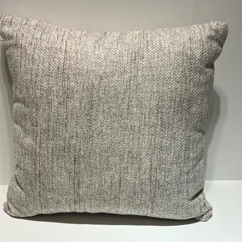 ALMOHADON 40X40 - TELA BEIGE CON TRAMADO TERRACOTA Y TURQUESA en Multicolor - Textiles, Uruguay | Champagne Home