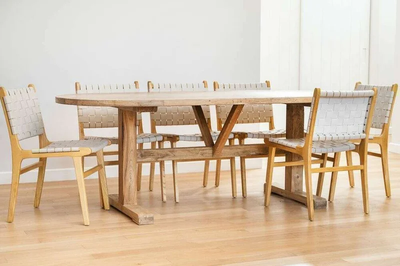 MESA COMEDOR OVAL - OLMO NATURAL - 2.20 X 1.05 MTS en Madera natural - Mesas de comedor, Uruguay | La Iberica, vista 7