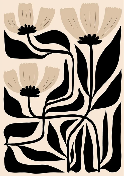 Flora Noir en Multicolor - Láminas, Uruguay | Mara Estudio