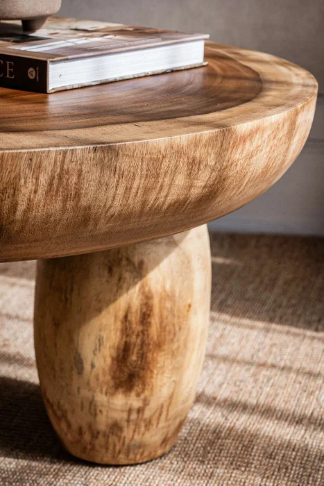 MESA MALLORCA - SUAR - DIAMETRO 70 CMS en Madera natural - Mesas de living, Uruguay | La Iberica