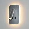 Portátil led de pared con SPOT móvil, DOBLE LUZ - PLATA en Plateado - Lámparas de mesa, Uruguay | Iluminica, vista 6 de 6