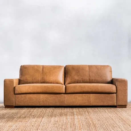 Sillón Cuero Deeni 3 Cuerpos Amendoa - Sillones y sofás, Uruguay | Aihaus