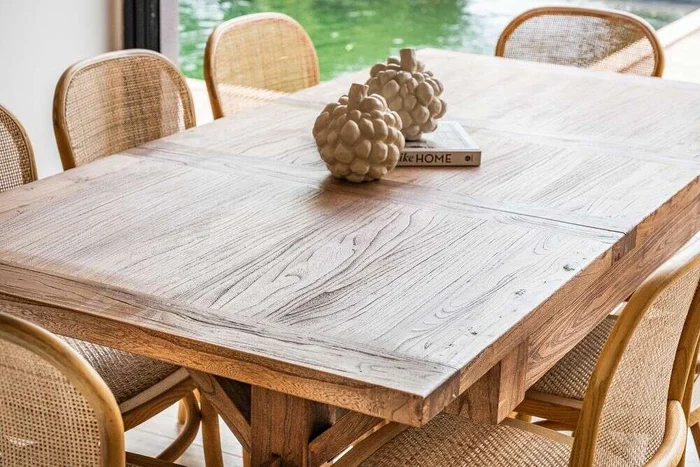 MESA COMEDOR EXTENSIBLE - 1.40 A 1.90 MTS - OLMO en Madera natural - Mesas de comedor, Uruguay | La Iberica, vista 10