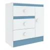 Comoda 1P 3C Blanco/Rosa-Azul - Cómodas, Uruguay | Que Sal Muebleria, vista 2 de 4