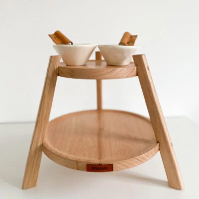 Juego de torre + 2 bowls + 2 espátulas con cuero en Madera natural - Decoración, Uruguay | Dreams On Time, vista 5