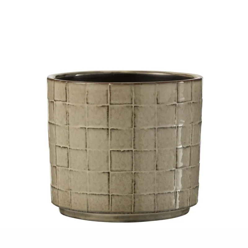 Maceta Ceramica Natural-beige Square en Beige - Jarrones, Uruguay | Divino