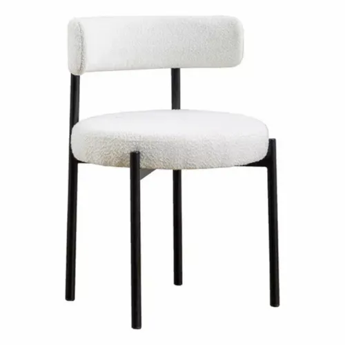 Silla Boucle Metal Y Tela - BLANCO en Blanco - Sillas, Uruguay | La Cueva Muebles