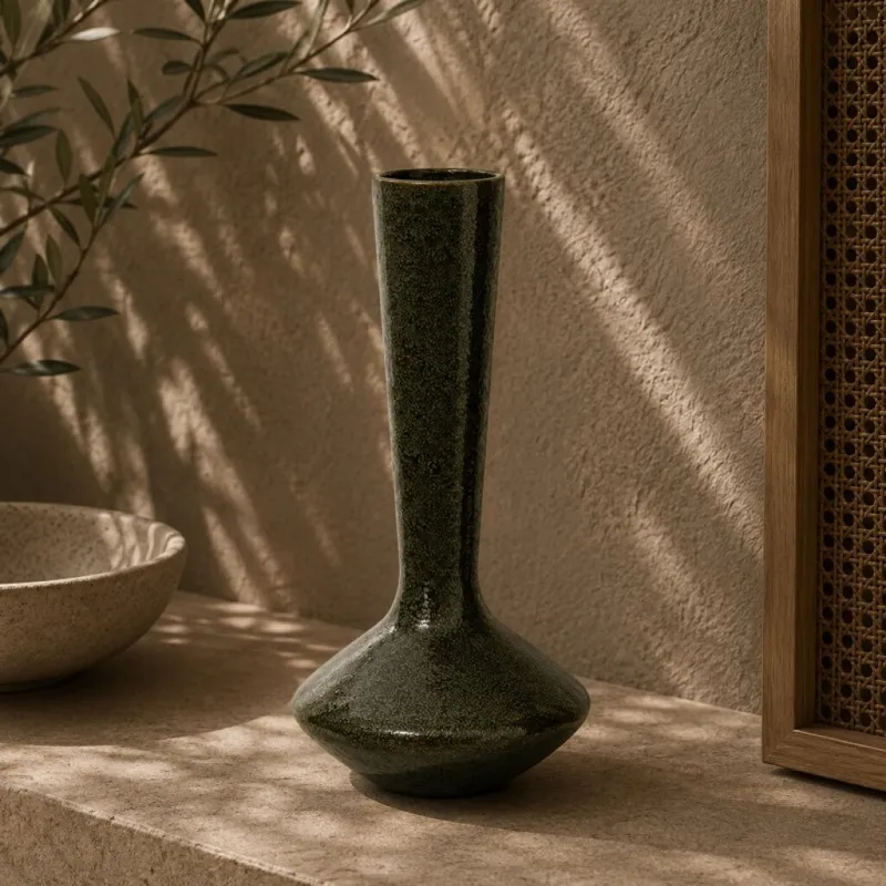 Jarrón Tynn en Verde oliva - Decoración, Uruguay | Aihaus