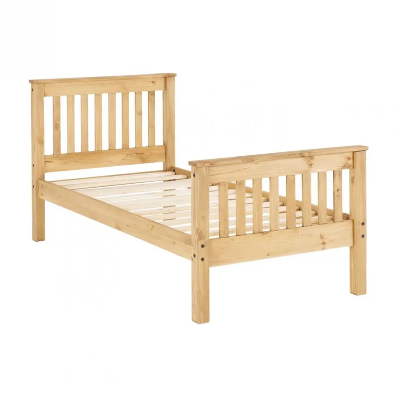 Cama 1 Plaza - Madera maciza - Línea Monterrey en Madera natural - Dormitorio, Uruguay | Ecowood