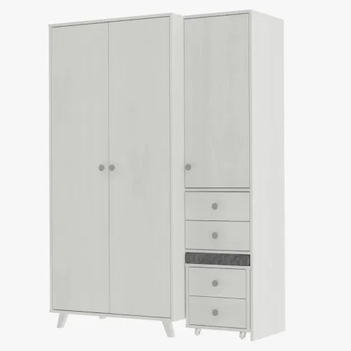 Ropero 3 Puertas Madera Maciza - Línea Versátil en Blanco - Roperos y placares, Uruguay | Ecowood