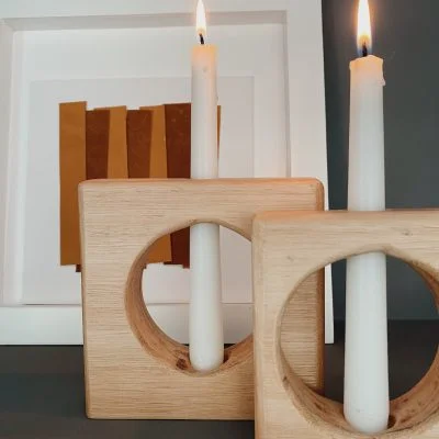 Candelabros cuadrados x2 en Madera natural - Velas y Portavelas, Uruguay | Dreams On Time, vista 7