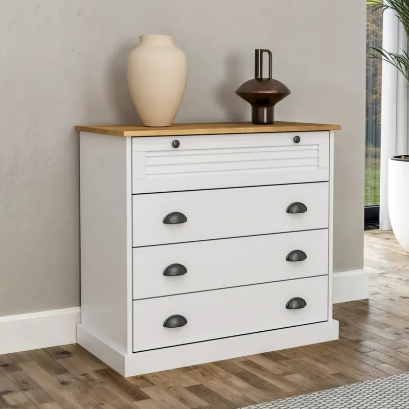 Cómoda 4 cajones - Línea Oslo - Blanco en Blanco - Cómodas, Uruguay | Ecowood