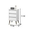 Mesa De Luz Alta 3 Cajones Estilo Retro Nórdico 100% Mdp Blanco - Respaldos de cama, Uruguay | Soy Hogar, vista 4 de 6
