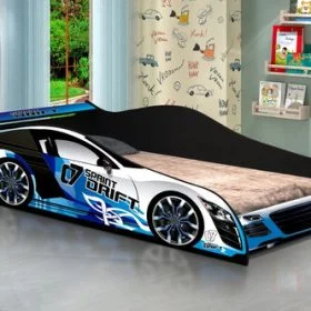 Cama Auto Para Niños 1 Plaza Infantil Drift en Azul - Dormitorio, Uruguay | Soy Hogar, vista 2