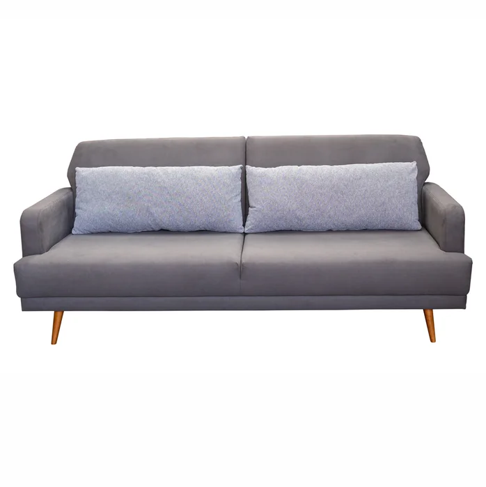 SOFA CAMA NORDICO - EASY CLEAN GRIS - ALMOHADONES TRAMADOS GRIS - PATAS MADERA CLARA en Gris - Sillones y sofás, Uruguay | Champagne Home