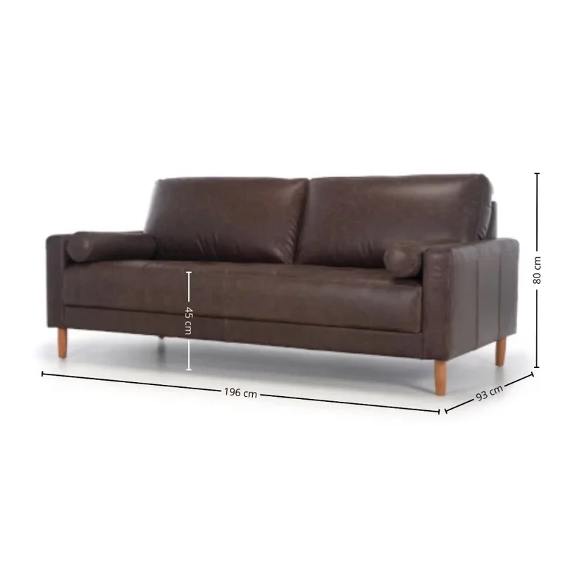 Sofá Ícono - Cuero Natural - 2,5 cuerpos - A fabricar en Marrón - Sillones y sofás, Uruguay | NYR, vista 3
