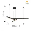 Colgante Led lineal 3 barras 30W Dimerizable - NEGRA en Negro - Lámparas colgantes, Uruguay | Iluminica, vista 6 de 6