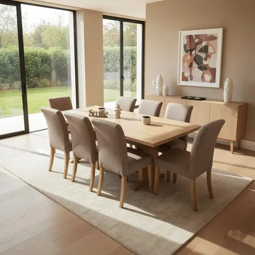 Juego Comedor Madera Maciza 8 Sillas De Vestir Griego- Ozark A Eleccion en Madera natural - Mesas de comedor, Uruguay | Ozark Home