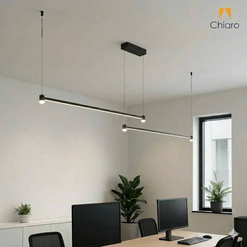 Colgante Led lineal doble color negro 40w Dimerizable en Negro - Lámparas colgantes, Uruguay | Iluminica