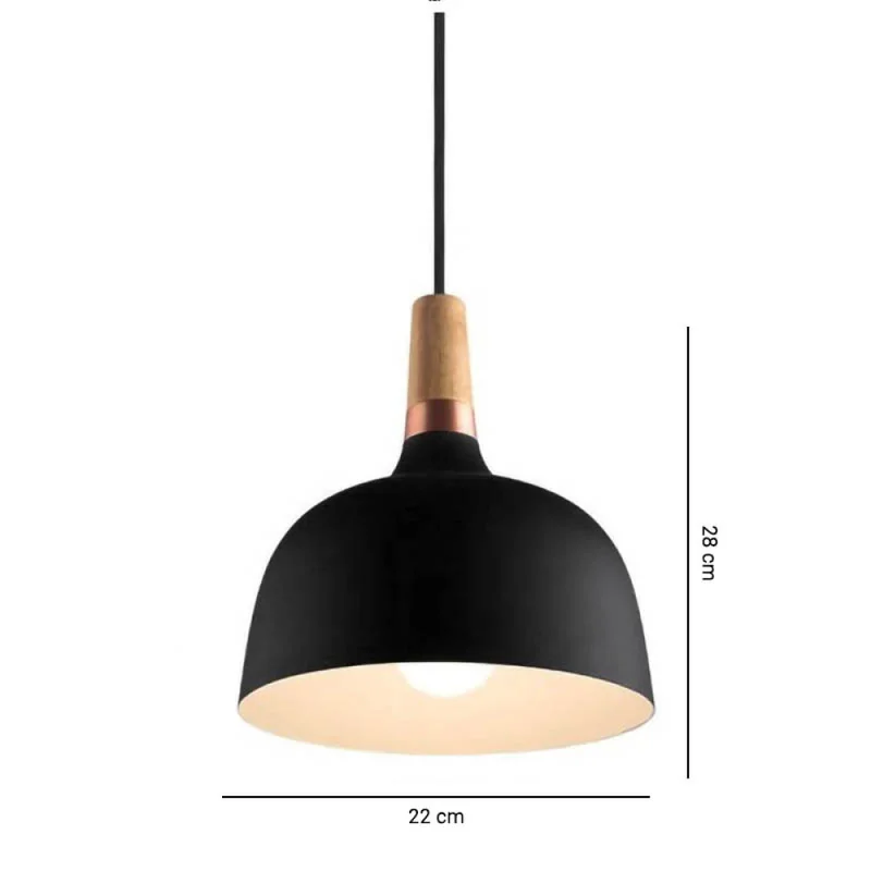 Lámpara Colgante Fersim Small Negra en Negro - Lámparas colgantes, Uruguay | Serlux, vista 5