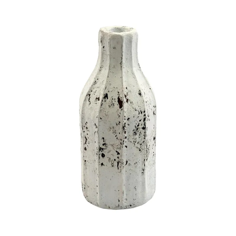 Jarrón Decorativo Nala 15*15*30, Terracota Blanco Blanco en Blanco - Jarrones, Uruguay | Divino