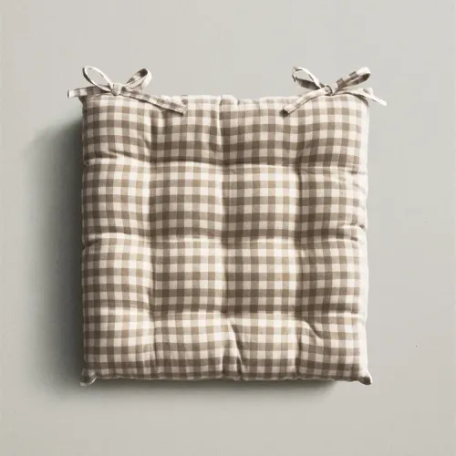 COJÍN SILLA HILO TINTADO CUADROS en Beige - Textiles, Uruguay | Zara Home