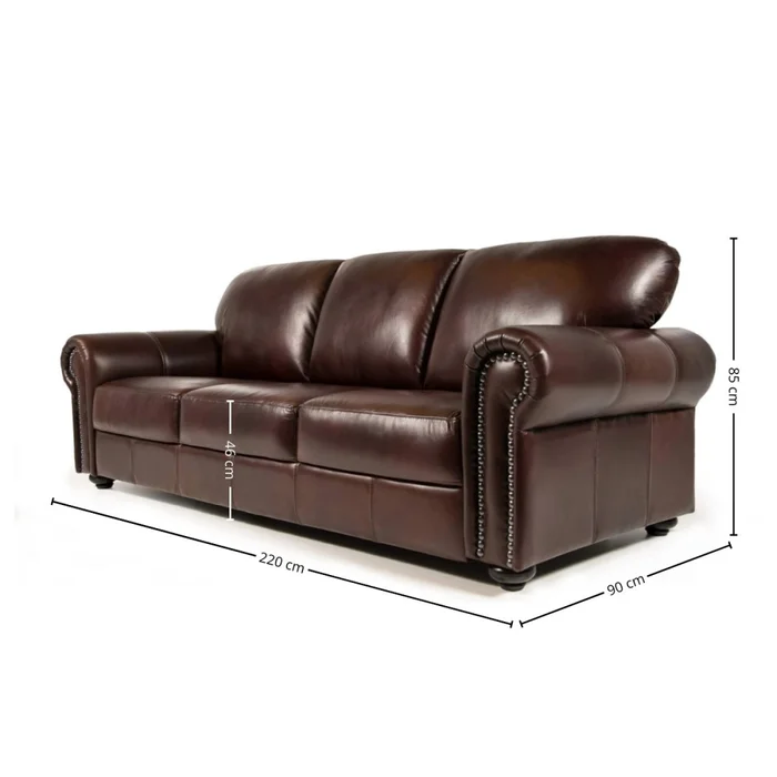 Sofá Elite - Cuero Natural - 3 cuerpos - A fabricar en Marrón - Sillones y sofás, Uruguay | Nyr, vista 7