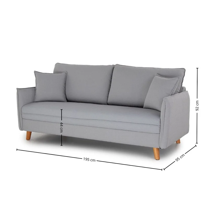 Sofá Harmony - Tela Aquaclean - 3 cuerpos - A fabricar en Gris - Sillones y sofás, Uruguay | Nyr, vista 4