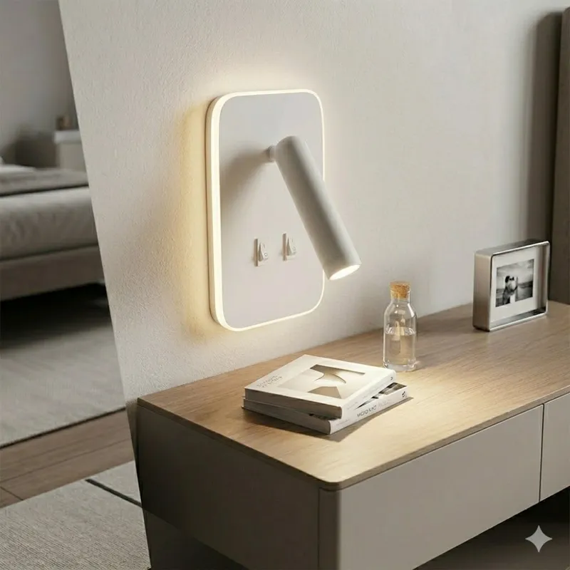 Portátil led de pared con SPOT móvil, DOBLE LUZ - BLANCA en Blanco - Lámparas de mesa, Uruguay | Iluminica